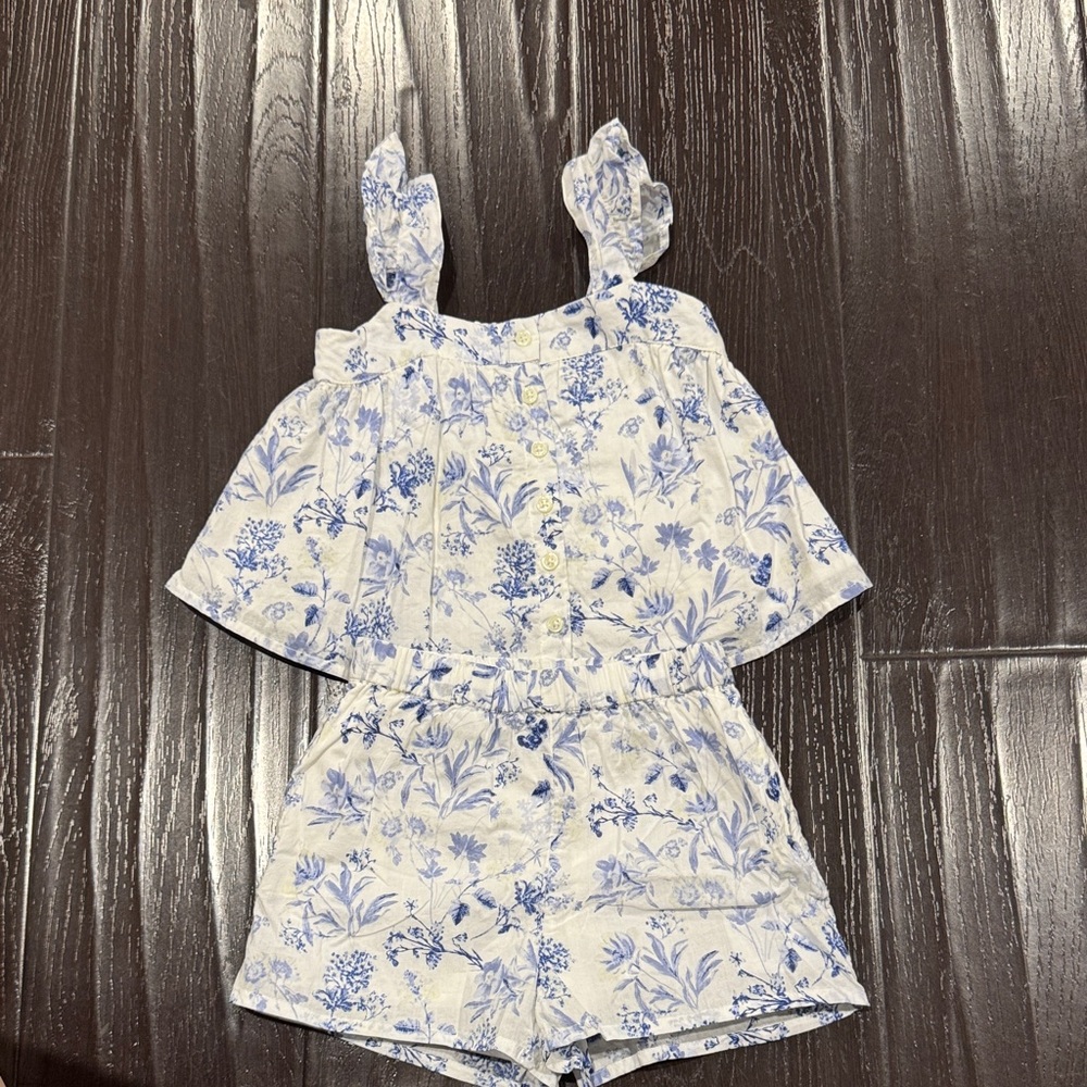 GAP Blue and White Floral Kids Romper